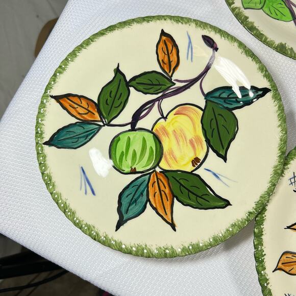 5 Peasant Village Southern Potteries Underglaze Fruit Dinner Plates Italy - Picture 12 of 16
